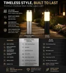 Small Black Cool White Solar LED Path Light 2Pcs