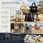 Solid Black Multi-purpose Waterproof Tote Large Beach Handbag