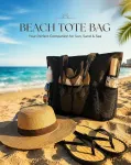 Beige & Solid Black Outdoor Travel Beach Handbag Twin Pack