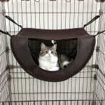 2 Pcs Cat Cage Hammock - Coffee 35×27×20cm