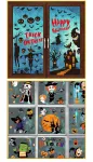 2Sets W19 Halloween Static Window Stickers (9 Sheets Per Set)