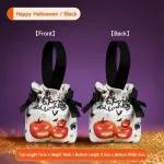 8Pcs Orange Background Pumpkin Halloween Drawstring Bags