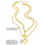 2Pcs Gold Heart Necklace