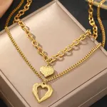 2Pcs Silver Heart Necklace
