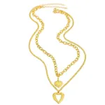 2Pcs Silver Heart Necklace