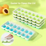 6Pcs 14-Grid Square Silicone Ice Cube Trays, Soft Bottom Ice Molds – Blue,large
