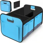 1 Car Trunk Organizer, Automotive Storage, Reinforced Handle, Foldable Multi-Compartment Car Organizer, 600D Oxford Fabric, Suitable for Any Car, SUV, Minivan, Vehicle Storage.