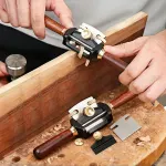 Aluminum Alloy Wooden Handle Spokeshave, Metal Micro-Adjustment, Lightweight & Durable, Ideal for Woodworking Flat/Curved Bottom!