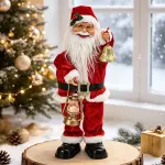 Electric Musical Santa Claus Figurine, About 45cm Tall with Music, Creative Standing Doll, Full of Holiday Atmosphere, Perfect Christmas Gift Choice