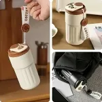 Smart Temp-Display Tumbler: 15.5oz Large Capacity, See the Temp, Enjoy Hot/Cold Freely – Just Right Every Sip – Graduated Powder