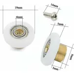 4 Pcs Spare Castors for Sliding Shower Door with Screw M4 Diameter, 19 mm