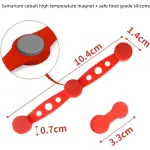 3 Piece Red Silicone Baking Paper Clip Set for Kitchen