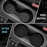 4 Piece Black Silicone Coaster Set for Cup Holders, 7 to 8.3 cm Diameter