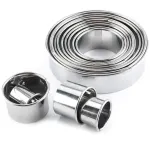 14pcs Round Cookie Cutters, Silver