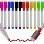 12-Pack Whiteboard Pens with Eraser and Magnet, MultiColor