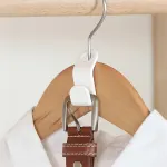 10-pack White Clothes Hangers with Connecting Hook, Organizer
