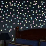 100pcs Luminous Stars for Ceiling and Wall Decorations, MultiColor