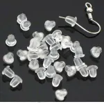 100pcs Earring Backs, Nickel-Free Latex Transparent