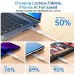 2-PACK USB-C to USB-C Fast Charging Cable, 2m, White