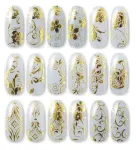6 Sheets Silver Gold Nail Stickers, 12×4 cm