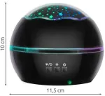 Galaxy Lamp Star Projector with Underwater Effect for Magical Atmosphere, Black