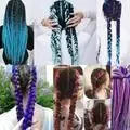 Six Giant Braids Gradient Reggae Braids, Turquoise