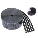 1500 pairs Round Self-Adhesive Velcro Black, 12mm