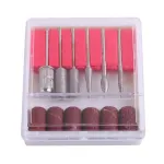 6pc drill bits for electric file sanding bands, silver