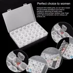 28-Slots Clear Diamond Painting Storage Box, Compatible with DIY Craft Organizers