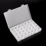 28-Slots Clear Diamond Painting Storage Box, Compatible with DIY Craft Organizers