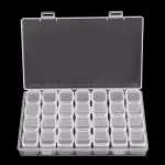 28-Slots Clear Diamond Painting Storage Box, Compatible with DIY Craft Organizers