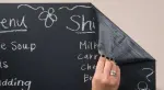 Reusable Self-Adhesive Chalk Poster with Crayons, Black
