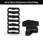 10-Pack Black Loops for 22 mm Watch Straps, 22mm
