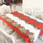 Tablecloth for Christmas Rectangular Polyester Stain Resistant Tablecloth Christmas Red Tablecloths Stain Resistant Table Protector for Parties