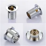 Chrome Copper Pop Up Sink Drain with Universal Automatic Overflow Large Drainage