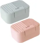 2 Piece Travel Soap Dish Set with Lid Leakproof