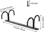 2 Piece Under Cabinet Mug Holder 8 Hooks Black