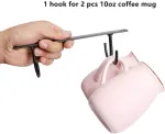 2 Piece Under Cabinet Mug Holder 8 Hooks Black
