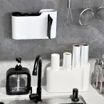 1 Piece Wall Mount Trash Bag Holder Self Adhesive White