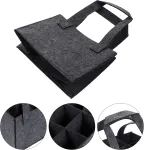 1 Piece Felt Wine Bag for 6 Bottles with Dividers Grey
