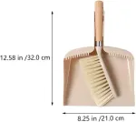 2 Set Mini Dustpan and Brush Set for Desk and Keyboard Beige