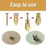 50 Pack Self Drilling Metal Drywall Anchors with Screws, 12 x 30 mm
