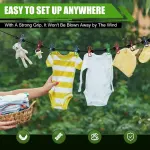 2 Pack Portable Clotheslines with 12 Clothespins