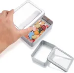 4 Pack Mini Metal Storage Boxes, 12.5 x 9 x 3.5 cm