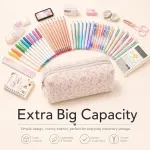 2 Pcs Pencil Case, Small Floral Fabric Zipper Bag for Stationery Storage