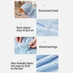 Plush Dog Bathrobe Quick Drying Ultra Absorbent Pet Drying Coat for Home Grooming Blue, Size L