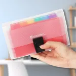 2 Pcs 13 Pockets Accordion File Folder with Buckle Closure, Plastic Expanding Wallet for Cards Receipts and Tax Documents, A6