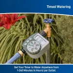 2 Pack Programmable Digital Garden Hose Water Timer with LCD Screen, 1 Outlet, Battery Powered, Built in Rain Delay, Water Resistant
