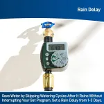 2 Pack Programmable Digital Garden Hose Water Timer with LCD Screen, 1 Outlet, Battery Powered, Built in Rain Delay, Water Resistant