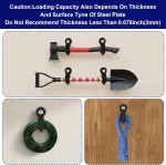 4 Pack Magnetic Hooks Heavy Duty Cable Holder Hanging Hook for Garage Workshop Garden Hoses, 6.6cm Black